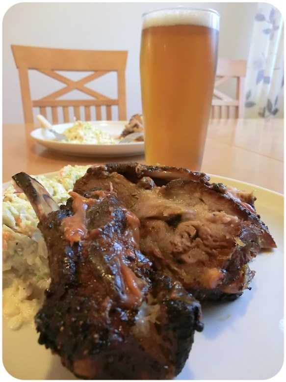 Grilled ribs, coleslaw & American Cousin-beer